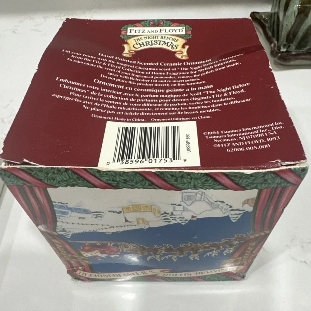 Vintage Fitz and Floyd Hand Painted Christmas Pomander diffuser Ball Ornament